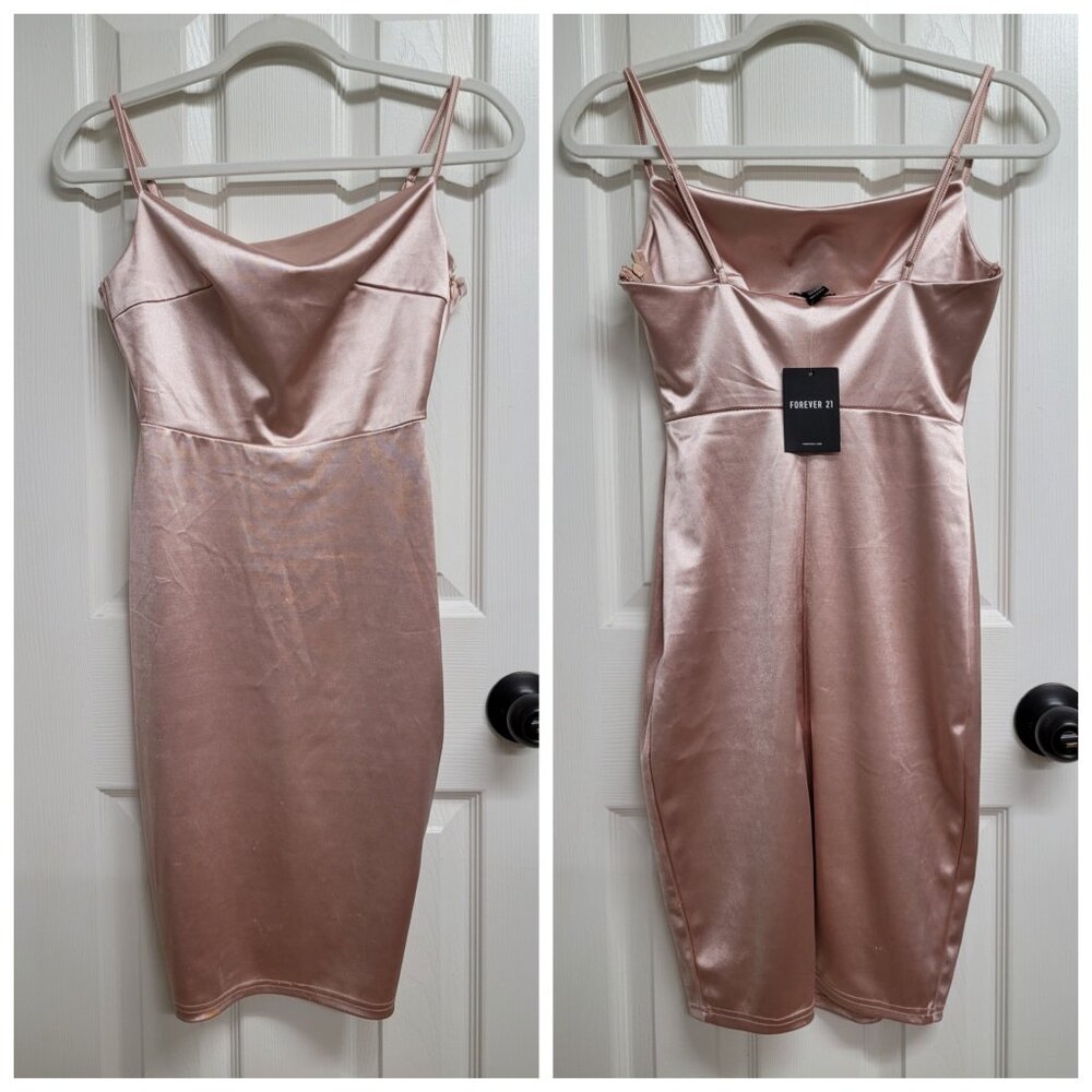 Blush Pink Satin Midi Dress – Forever 21 – NWT